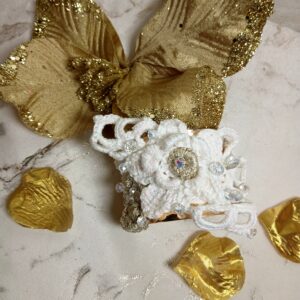 Manchette dorée crochetée mariage