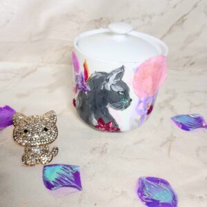 Pot en porcelaine chat