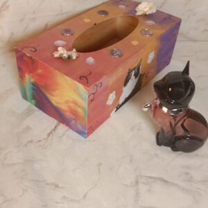 Boite à mouchoirs peinte à la main