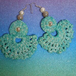 Boucles d'oreilles satinées vertes