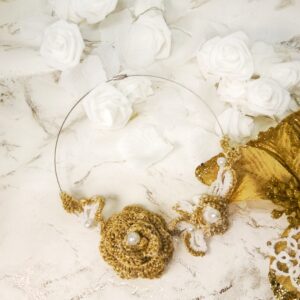 Collier mariée fleur dorée