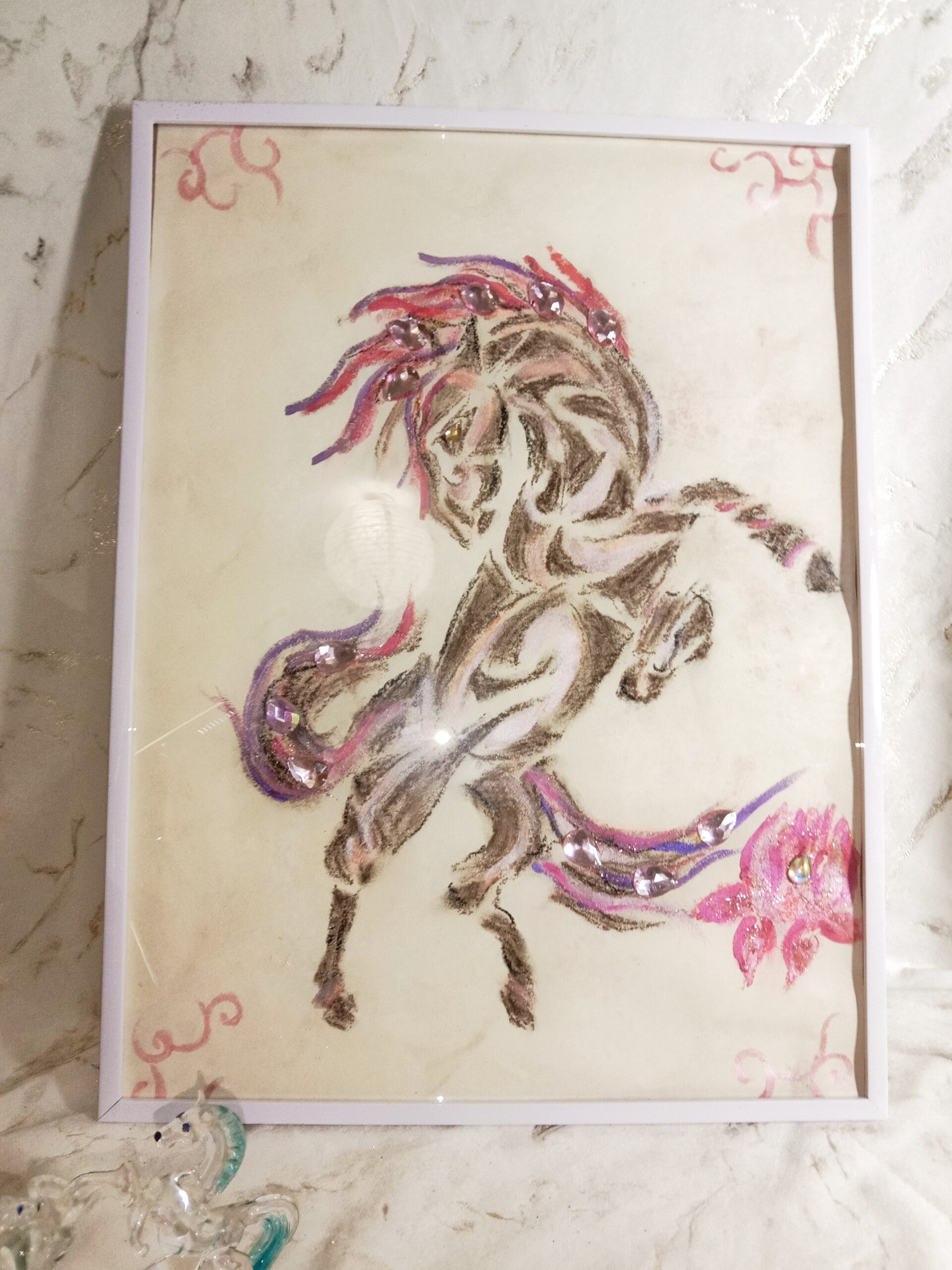 Toile au pastel cheval