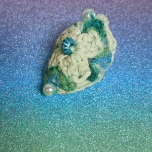 Bague crochetée verte