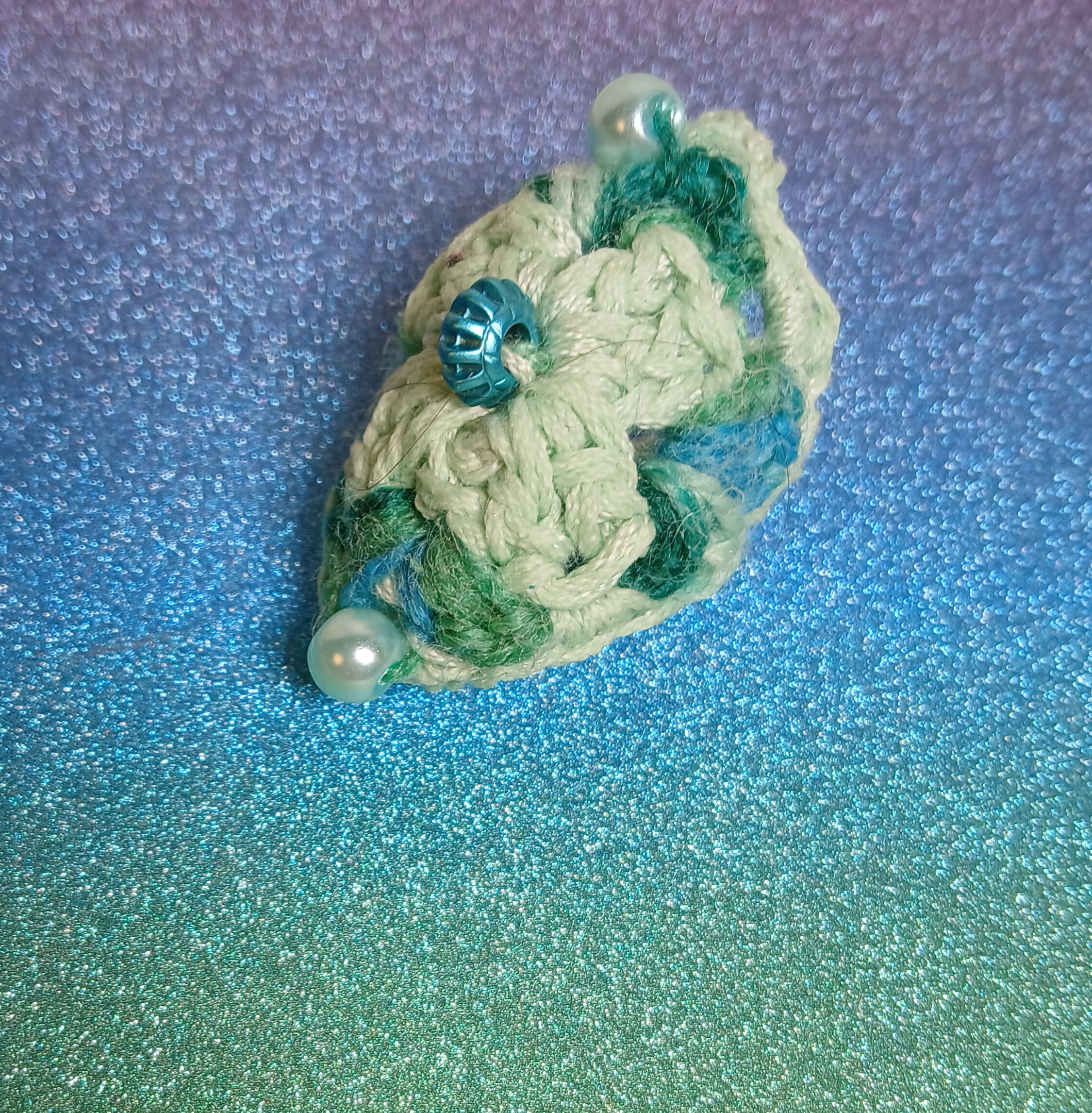 Bague crochetée verte