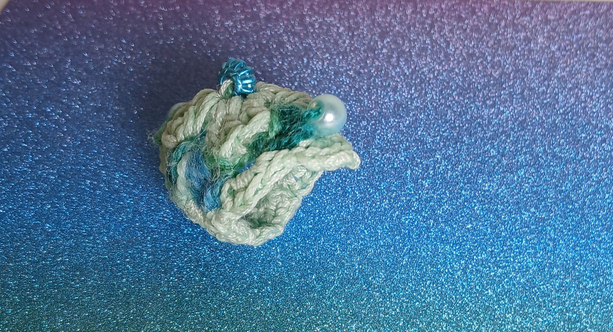 Bague crochetée verte – Image 3