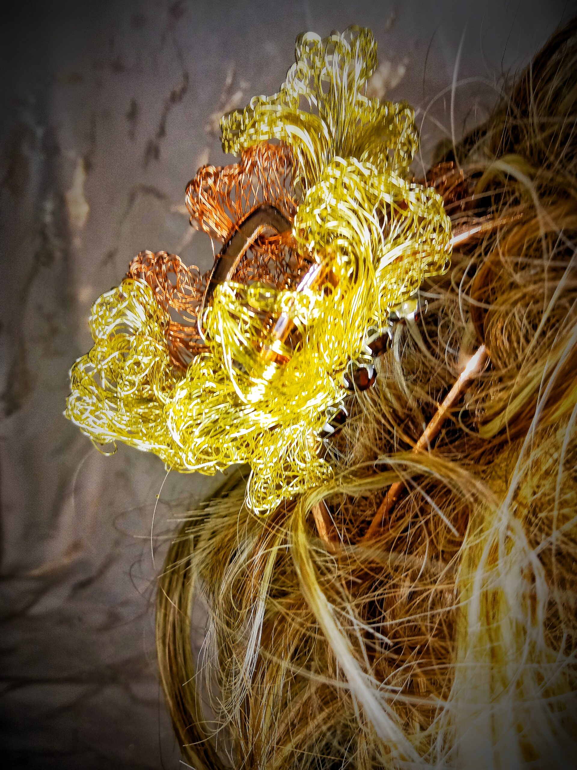 Pince à cheveux fil de laiton or et cuivré – Image 2