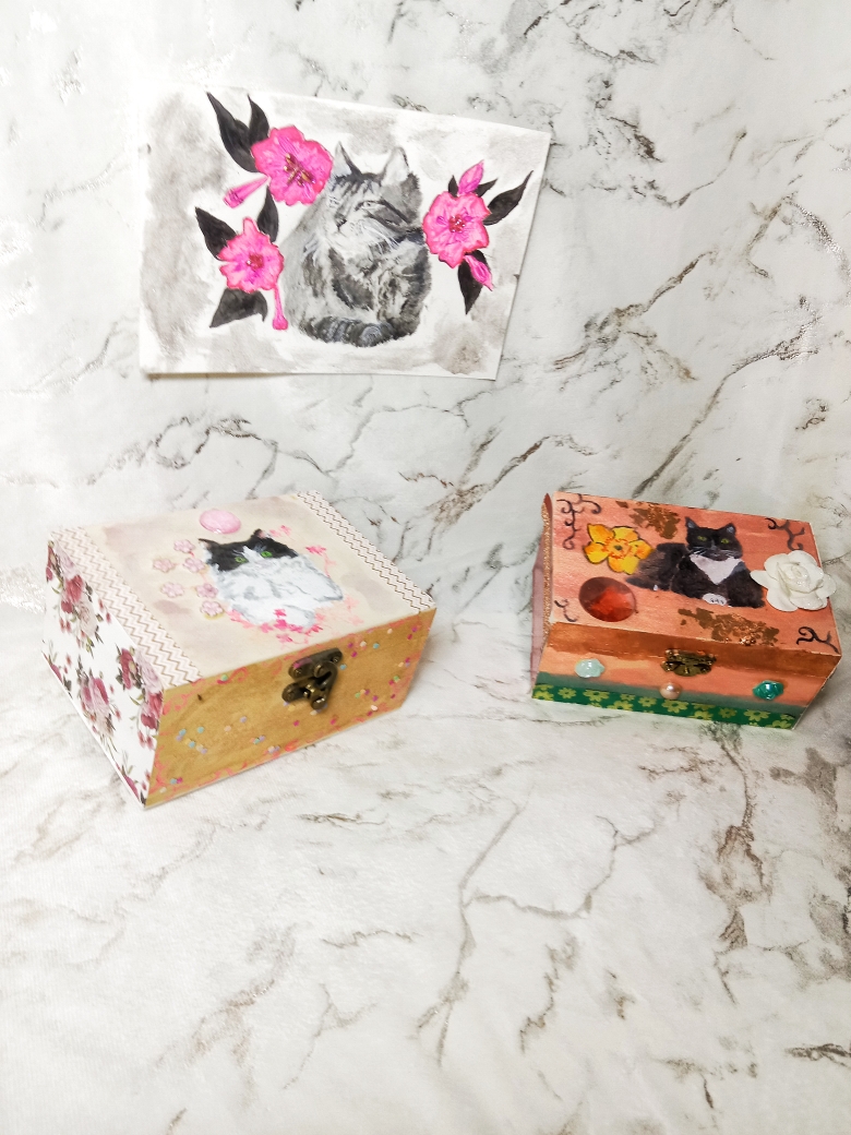 Coffret en bois peint à la main personnalisé