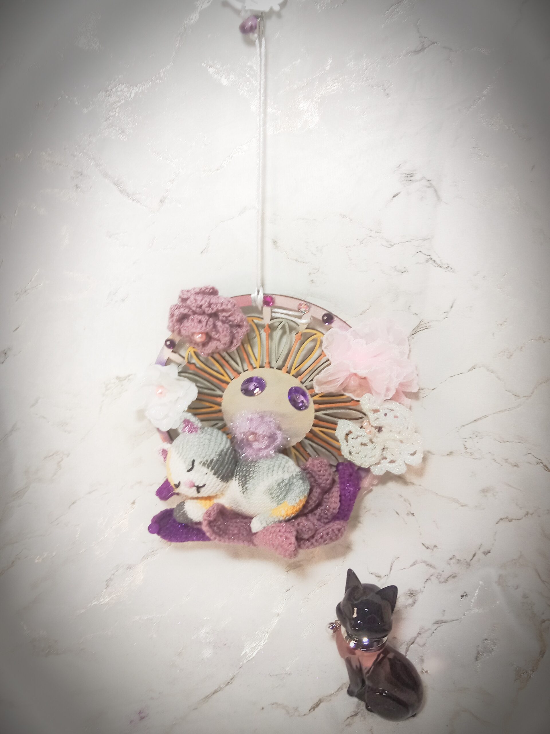 Décoration petit chat et fleurs – Image 2