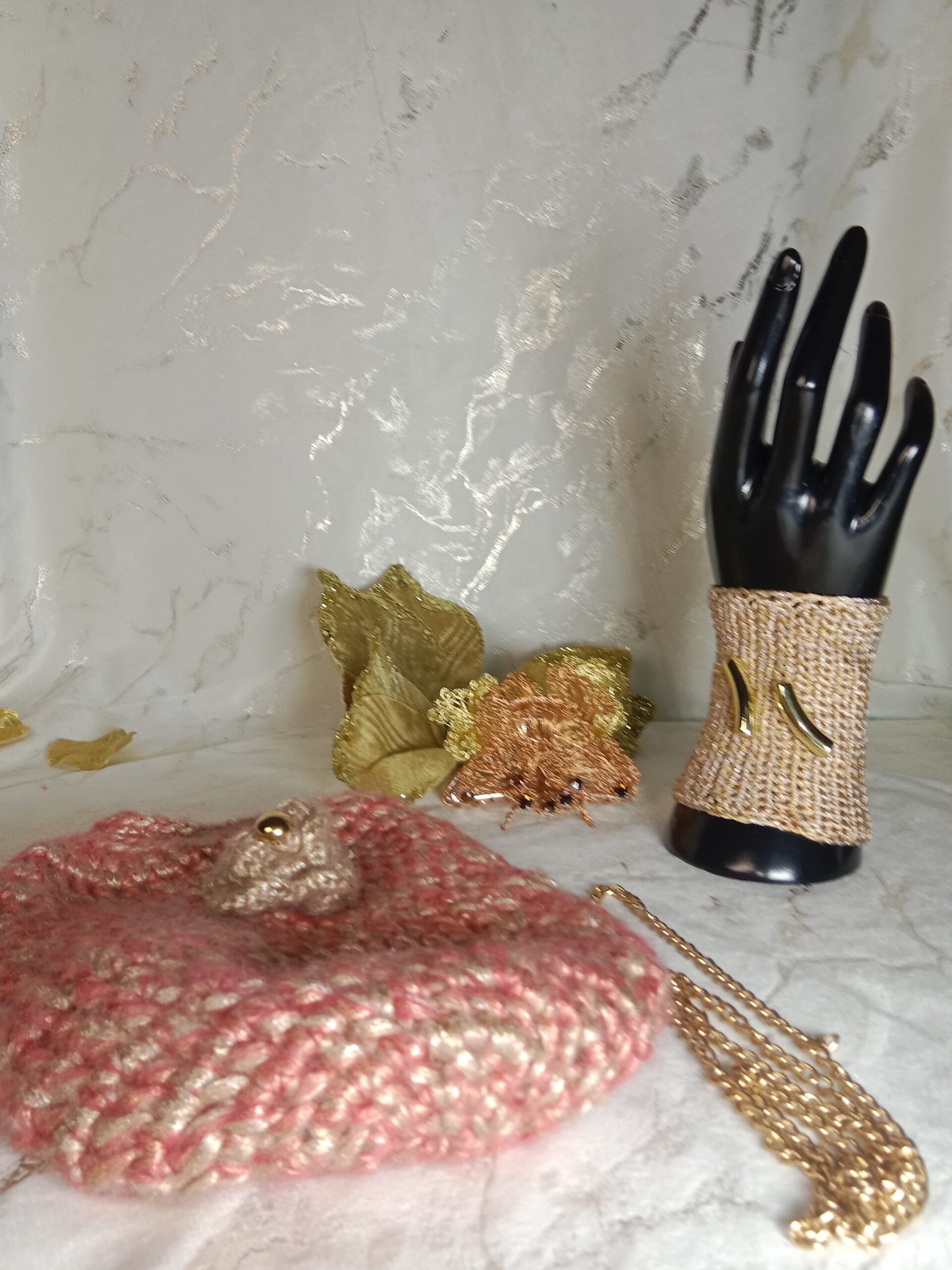 Pince à cheveux fil de laiton or et cuivré – Image 4