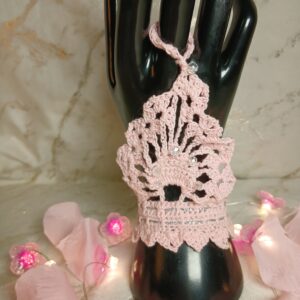 Manchette rose dentelle