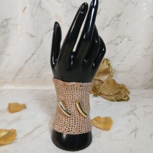 Manchette cuivrée et dorée