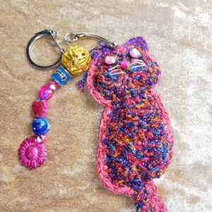 Porte-clés chat scintillant